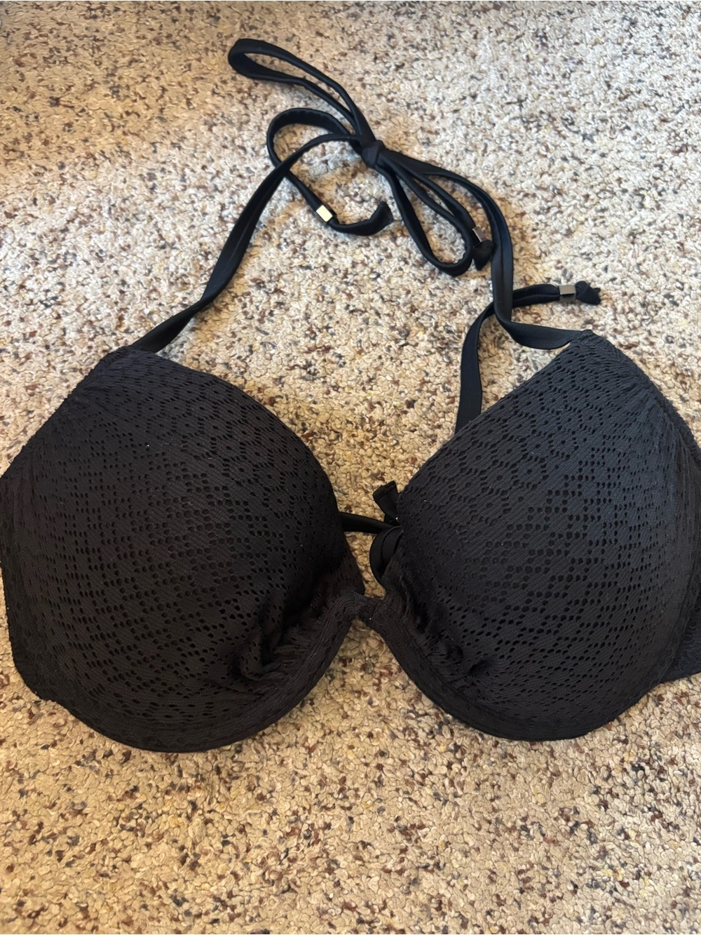 H&M Black Lace Push-Up Bikini Top